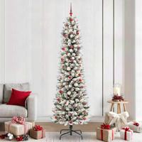 Kunstkerstboom met 300 LED Wit 240 cm PVC en Metaal en Plastic - thumbnail