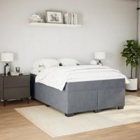 Boxspring met matras fluweel donkergrijs 140x200 cm - thumbnail
