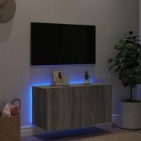 Tv-wandmeubel met LED-verlichting 80x35x41 cm grijs sonoma - thumbnail