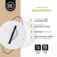 BE Living Braadpan met deksel ø 28 cm - keramische anti-aanbaklaag - geschikt voor alle warmtebronnen - wit - thumbnail
