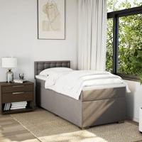 Boxspring met matras stof taupe 90x190 cm - thumbnail