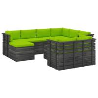 vidaXL 10-delige Loungeset met kussens pallet massief grenenhout - thumbnail