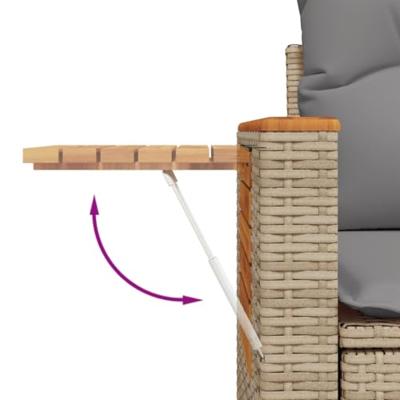 Tuinbank 2-zits met kussens poly rattan beige Tuinbank 2-zits met kussens poly rattan beige