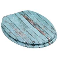Toiletbril met soft-close deksel oud hout MDF - thumbnail