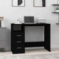 Bureau met lades 102x50x76 cm bewerkt hout zwart - thumbnail