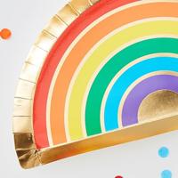 Ginger Ray wegwerp bordjes rainbow papier 8 stuks | 20 stuks - thumbnail