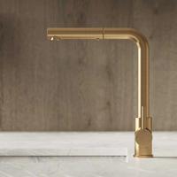 Hotbath Fellow Keukenmengkraan - draaibare uitloop - uittrekbare handdouche - geborsteld messing PVD FKM15BBP - thumbnail