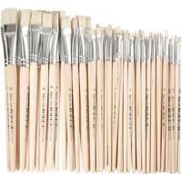 Creativ Company Nature line kwasten, afm 00+0+1+2+4+12+14+20, l: 18-22 cm, b: 3-20 mm, plat, 68 stuk/ 1 doos - thumbnail