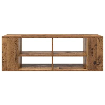 TV-kast met plank Wandgemonteerd met opslag Oud hout 102 x 35 x 35 cm Bewerkt hout TV-kast met plank Wandgemonteerd met opslag Oud hout 102 x 35 x 35 cm Bewerkt hout