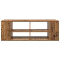 TV-kast met plank Wandgemonteerd met opslag Oud hout 102 x 35 x 35 cm Bewerkt hout - thumbnail