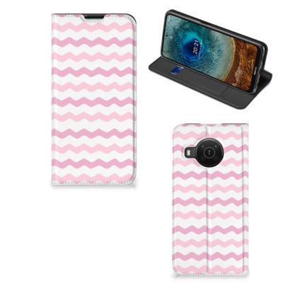 Nokia X20 | X10 | Hoesje met Magneet | Waves Roze