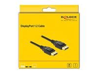 Delock 82585 DisplayPort-kabel DisplayPort Aansluitkabel DisplayPort-stekker 2 m Zwart 4K UHD, Verdraaid, Vergulde steekcontacten, Afgeschermd (drievoudig) - thumbnail