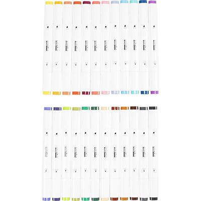 Creativ Company Tekenstift, lijndikte 1+8 mm, extra kleuren, 24 stuk/ 1 doos