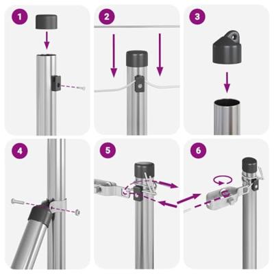 VidaXL Afrasteringspaal 26 pcs grijs 3,2 x 3,2 x 80 cm