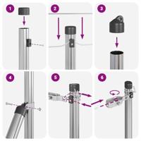 VidaXL Afrasteringspaal 26 pcs grijs 3,2 x 3,2 x 80 cm - thumbnail