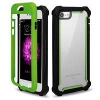 Voor iPhone 8 / 7 Vierhoekige Shockproof All-inclusive Transparent Space Case (Black Green) - thumbnail