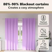 VidaXL Zwart-out gordijnen met ringen 2 pcs paars 245 x 140 cm - thumbnail