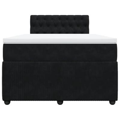 Boxspring met matras fluweel zwart 120x200 cm
