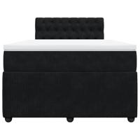Boxspring met matras fluweel zwart 120x200 cm - thumbnail