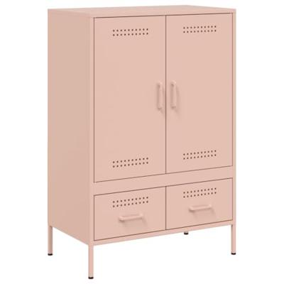 Hoge kast 68x39x101,5 cm staal roze