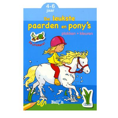 Standaard Uitgeverij Plakken en kleuren - de leukste paarden en pony's, 4-6 jaar