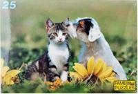 Jins legpuzzel poes en hond 25 stuks multicolor - thumbnail