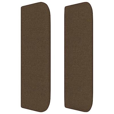 Hoofdbord met randen 147x16x78/88 cm stof donkerbruin