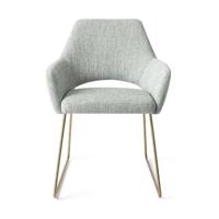 Jesper Home Eetkamerstoel 'Yanai' Slide Gold, kleur Soft Sage - thumbnail