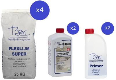 Ben flexlijm montageset voor wand- en vloertegels 16m2