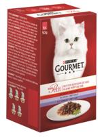 Gourmet Mon Petit Intense met rund, kalf, lam natvoer kat 8 x (6 x 50 g) - thumbnail