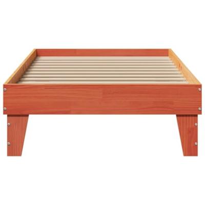 Bedframe zonder matras massief grenenhout wasbruin 75x190 cm - thumbnail