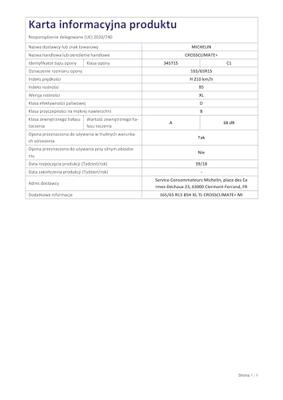 Michelin Crossclimate + xl 165/65 R15 85H MI1656515HCRCLPLXL