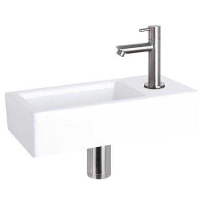 Differnz Ravo fonteinset keramiek kraan recht mat chroom 38.5 x 18.5 x 9 cm
