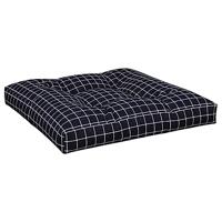 VidaXL Palletkussens 2 st stof ruitpatroon zwart - thumbnail