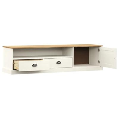 Tv-meubel VIGO 156x40x40 cm massief grenenhout wit