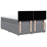 Boxspring met matras stof lichtgrijs 140x190 cm - thumbnail