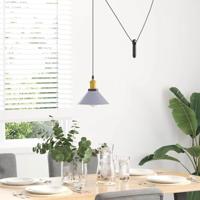 Hanglamp in hoogte verstelbaar E27 22 cm metaal glanzend grijs - thumbnail