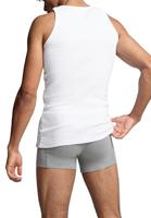 2-Pack heren hemden - Basic Tanktop - Katoenen onderhemd slim fit - Ronde hals - Zonder mouwen - XL - Wit - Top - Singlet - XL - thumbnail