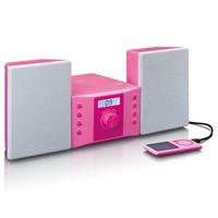 Micro set met CD FM radio AUX-IN stickers Roze - thumbnail