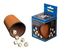 Dobbelbeker Tuckers Fun Factory kunstleer incl 6 dobbelstenen - thumbnail