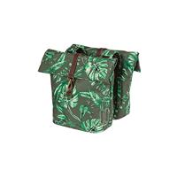 Basil ever-green dubbele fietstas, gerecycled pet, waterkerende vouwsluiting, vegan leather, 28-32l, thyme groen - thumbnail