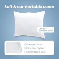 VidaXL Hoofdkussen met kussen wit katoen en polyester - thumbnail