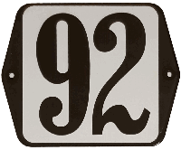Huisnummer naambordje standaard 15x12 cm nummer 92 - Warentuin mix - thumbnail