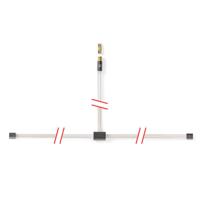 FM Dipool Antenne Set | IEC (Coax) + Coax Adapter: Male - Male | 2.0 m | Transparant - Grijs - thumbnail