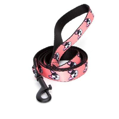 Nobleza Hondenriem roze met print - Polyester - Lengte 120 cm - Breedte 2 cm