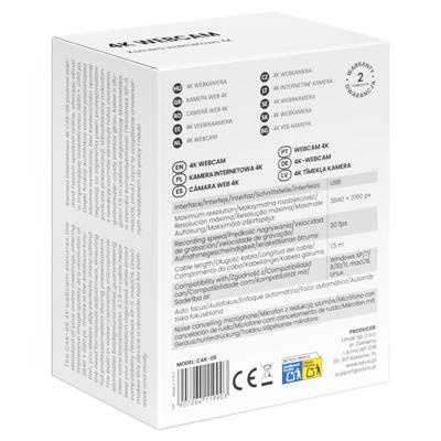 Savio CAK-06 webcam 3840 x 2160 Pixels USB Zwart