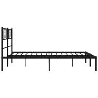 Bedframe met hoofdbord metaal zwart 140x190 cm - thumbnail