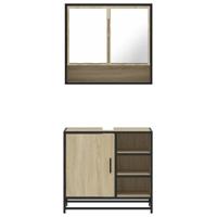 2-delige Badkamermeubelset bewerkt hout sonoma eikenkleurig - thumbnail