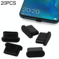 20 PCS Siliconen Anti-Dust Pluggen voor USB-C / Type-C Port (Zwart) - thumbnail