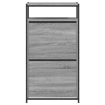 Schoenenkast 60x34x112 cm bewerkt hout grijs sonoma eikenkleur Schoenenkast 60x34x112 cm bewerkt hout grijs sonoma eikenkleur